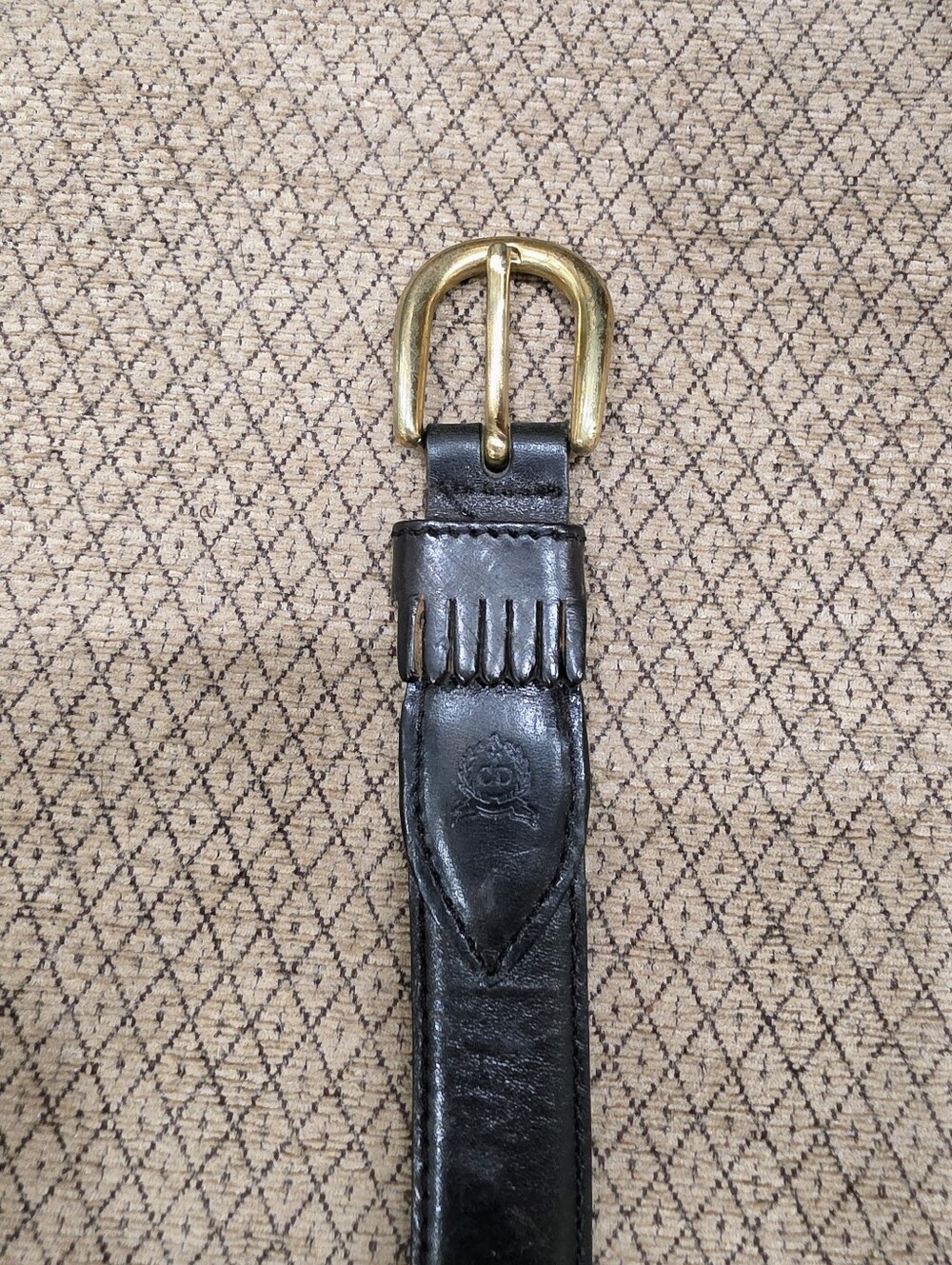 Christian Dior Vintage Men’s Belt 38 in Dark Brown with Brass Buckle
